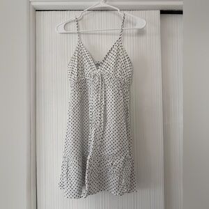 dELiA*s White Mini Dress with Black Polka Dots